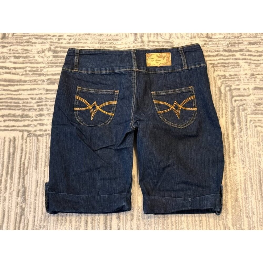 NEW Out East women's size 8 dark blue stretch jean shorts